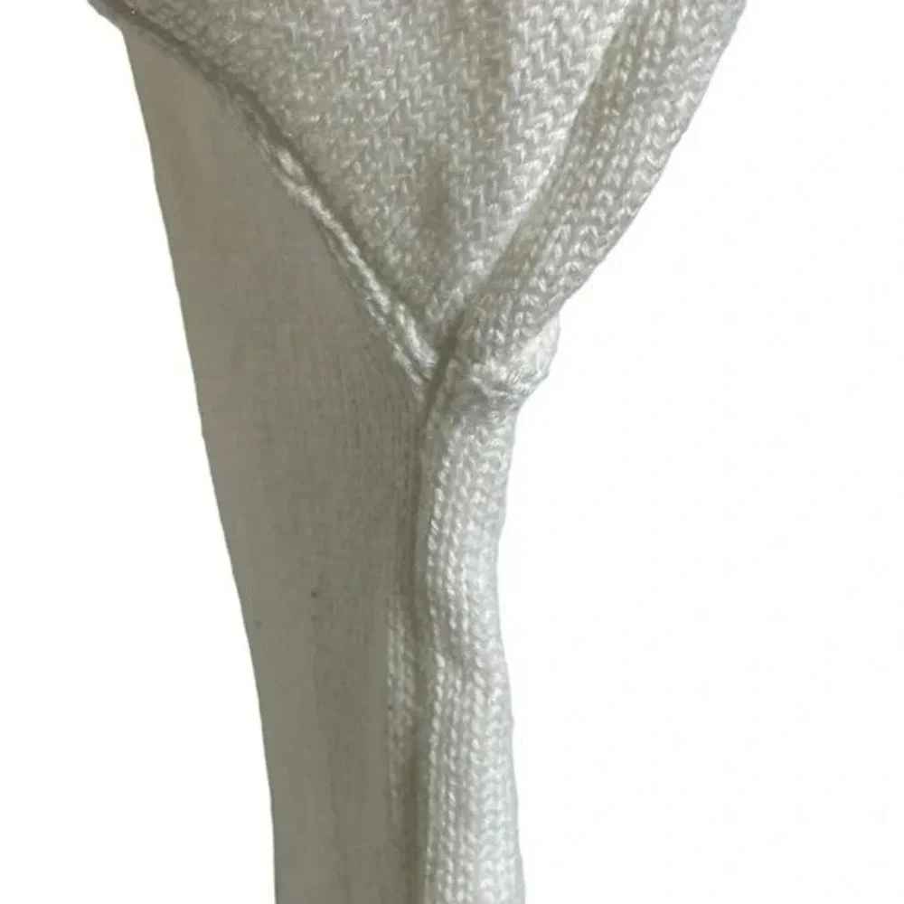 Oversized White and‎ Yellow Star Mock Neck Sweater Size M Cozycore Streetwear